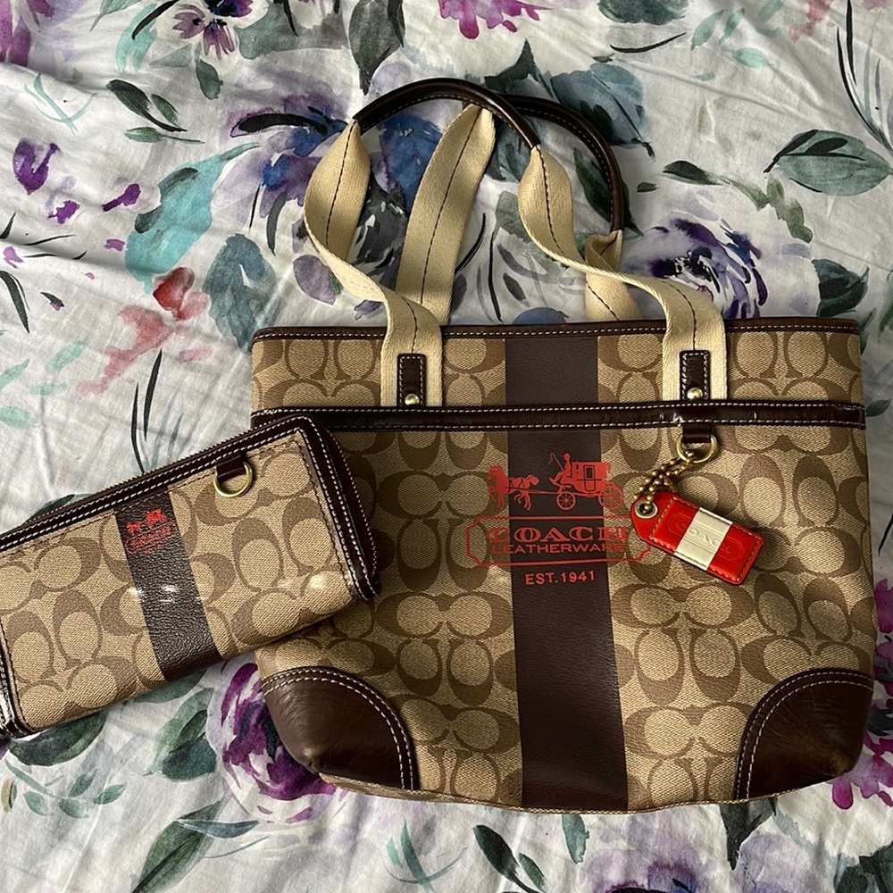 Authentic Coach handbag and wallet